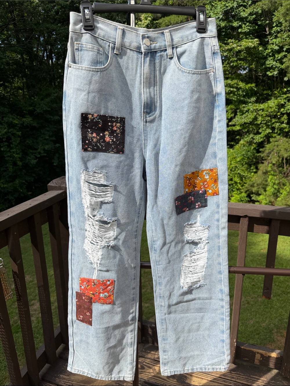 Cider Light Wash Patchwork Jeans